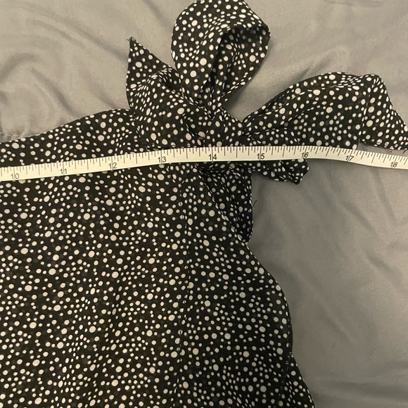 Forever 21 wrap skirt, Black w/white polka dot sheer w/ruffle bottom women Large - Picture 3 of 11